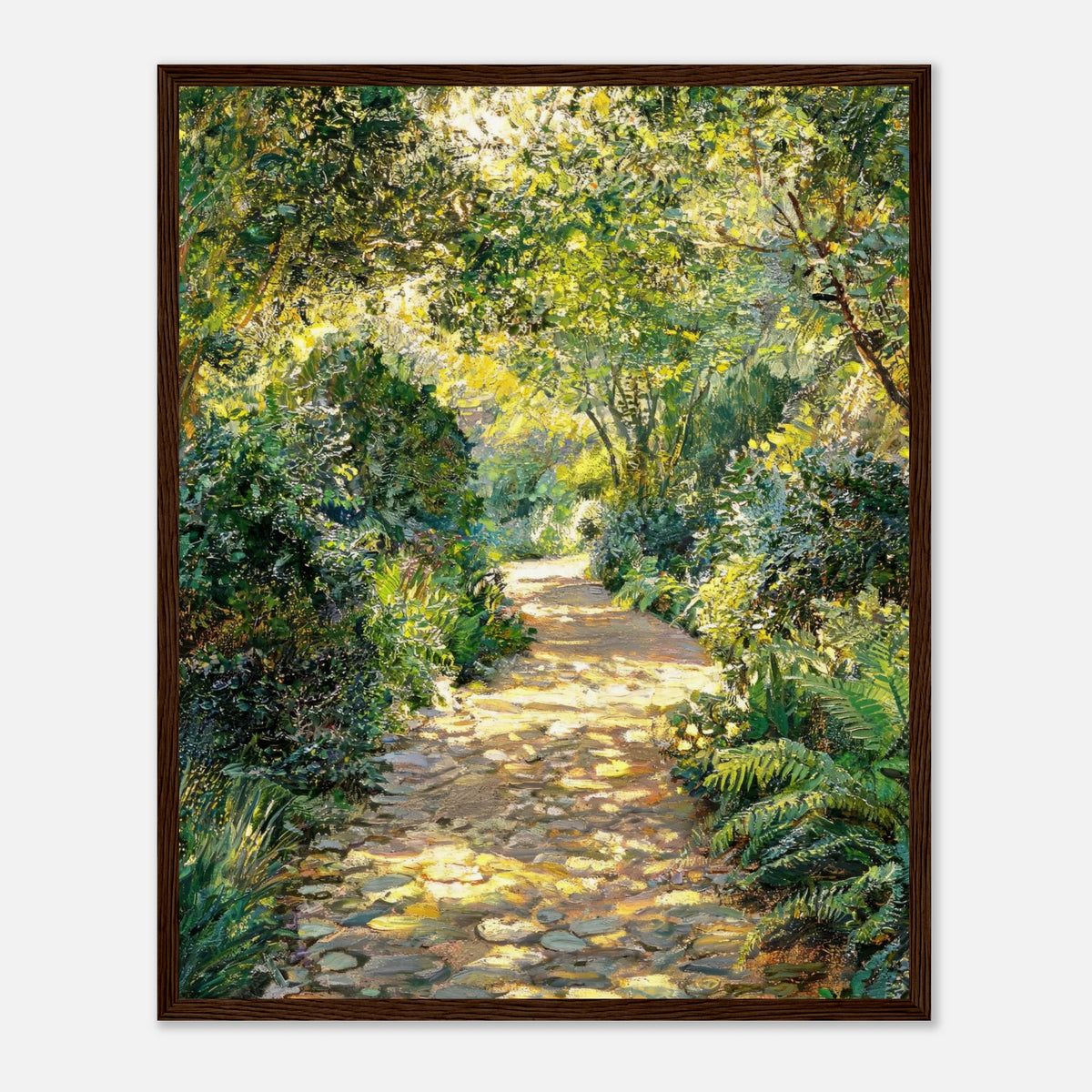 Sunlit Woodland Path Impressionist Art Print