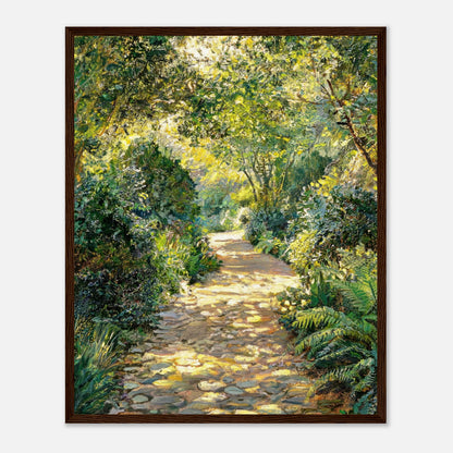 Sunlit Woodland Path Impressionist Art Print