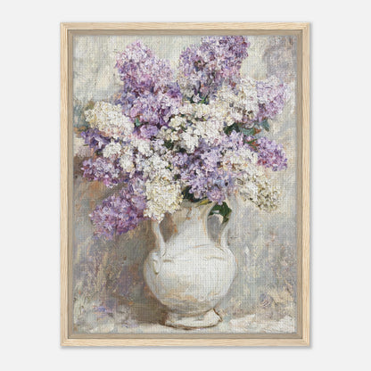 Lilac Blossoms in White Ceramic Vase Impressionist Art Print