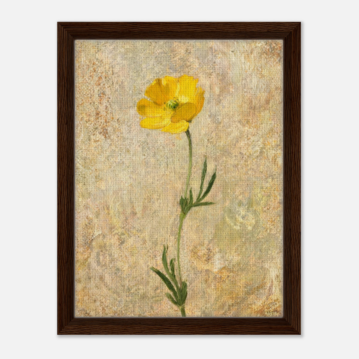 Solitary Yellow Wildflower Impressionist Art Print