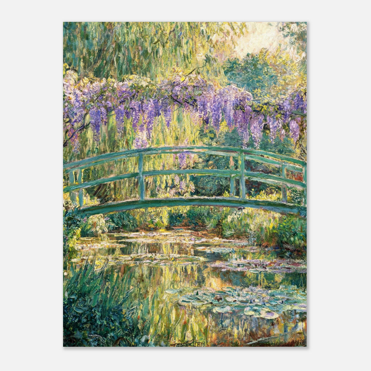 Wisteria & Japanese Bridge Impressionist Art Print