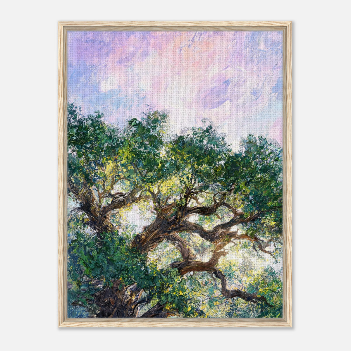 Ancient Tree & Pastel Sky Impressionist Art Print