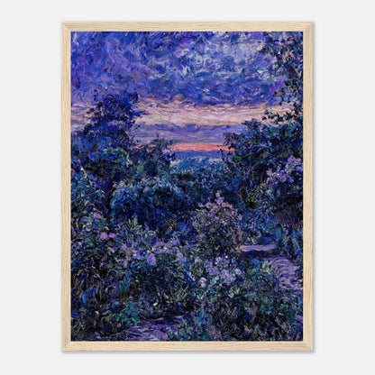 Twilight Garden & Blue Dusk Impressionist Art Print