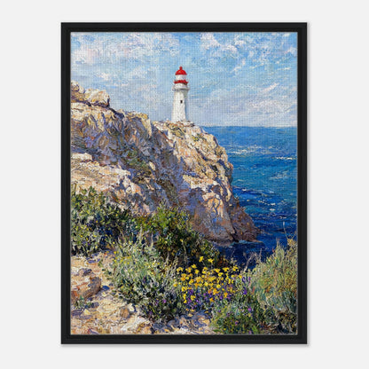 Coastal Cliff Lighthouse Coastal View Impressionist Art Print
