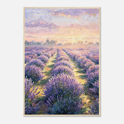 Provence Lavender Field at Sunset Impressionist Art Print