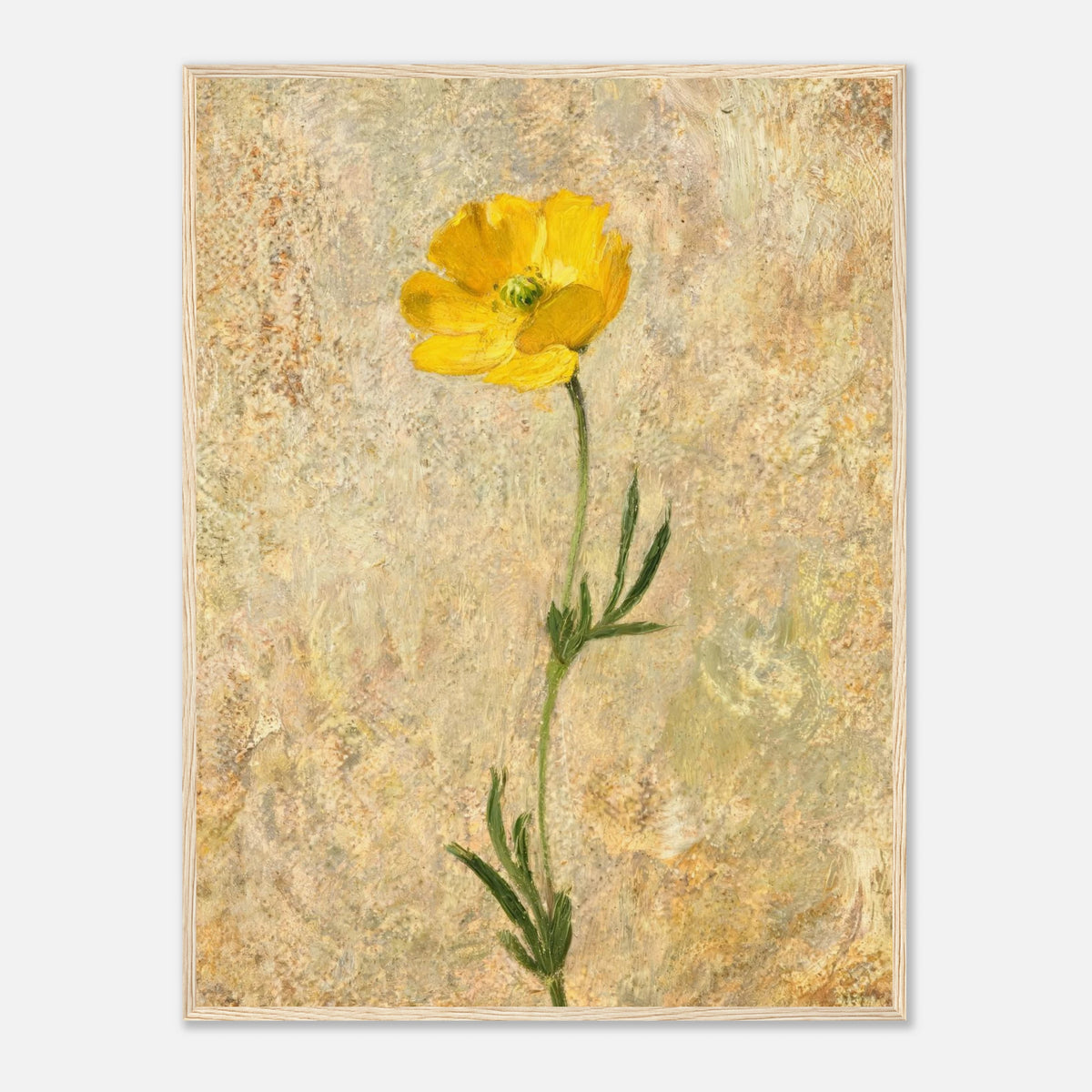 Solitary Yellow Wildflower Impressionist Art Print