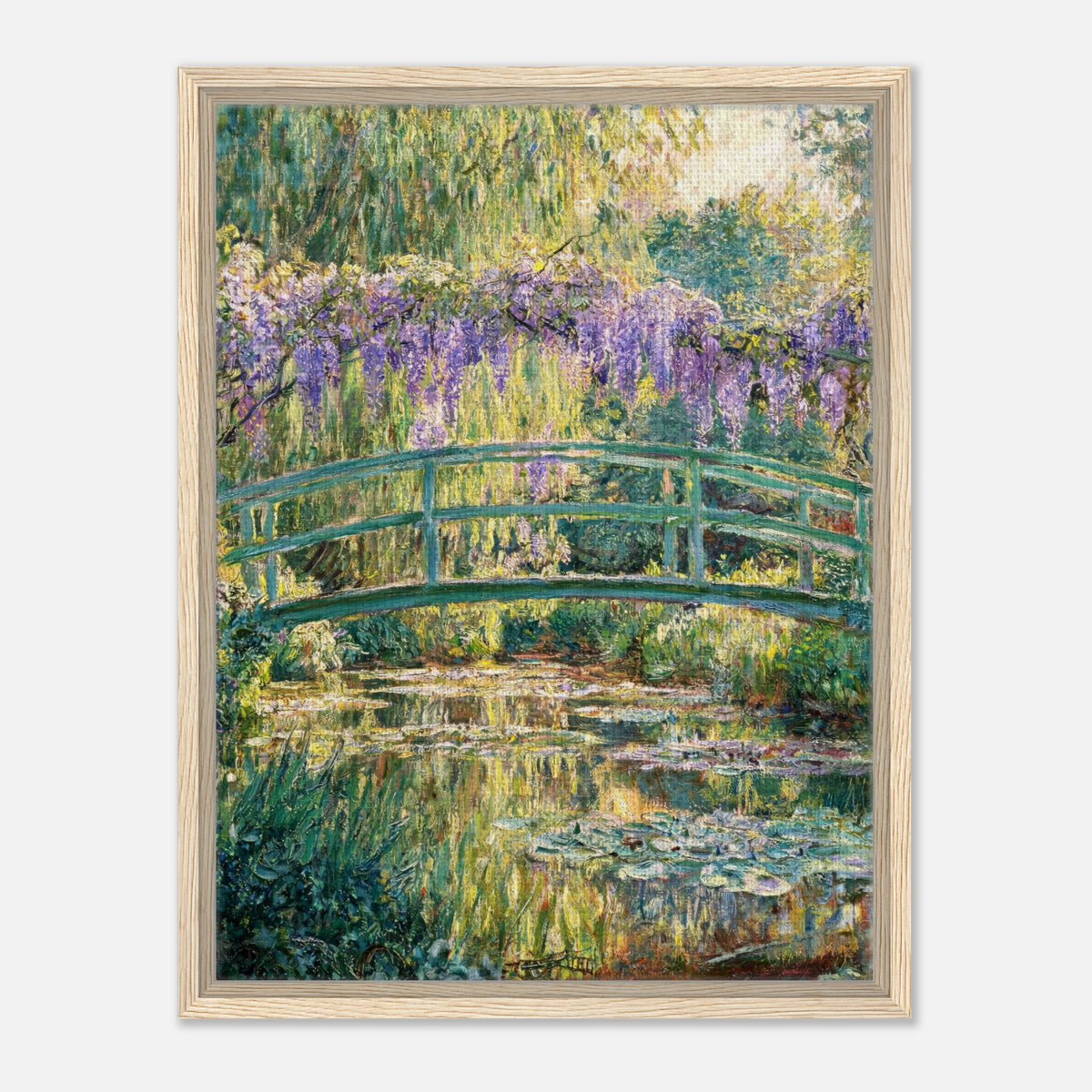 Wisteria & Japanese Bridge Impressionist Art Print