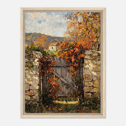 Autumn Garden Gate Cottage Impressionist Art Print