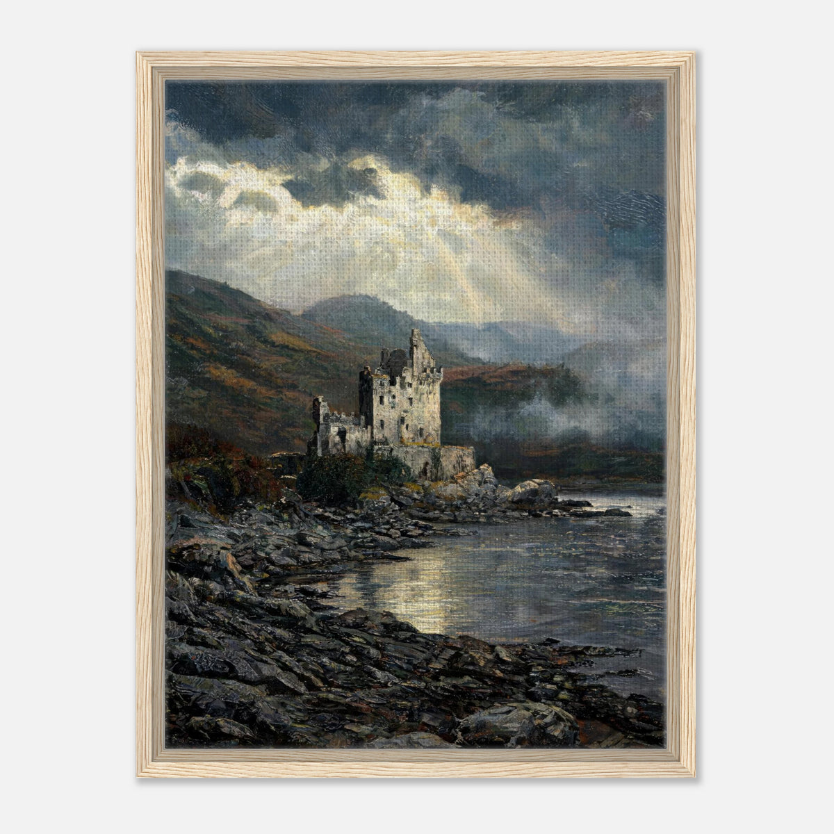 Historic Scottish Castle by Lakeside Impressionist Art Print