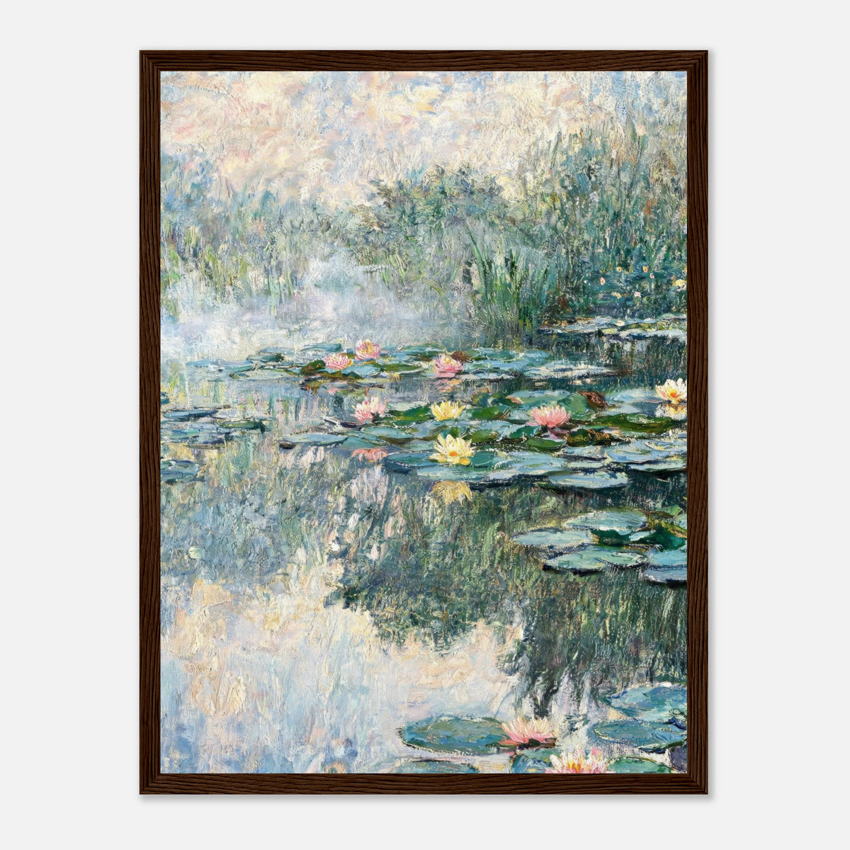 Misty Morning Water Lilies Impressionist Art Print