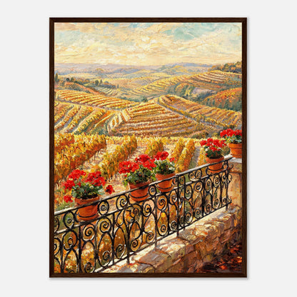 Tuscan Terrace Autumn Vineyard View Impressionist Art Print
