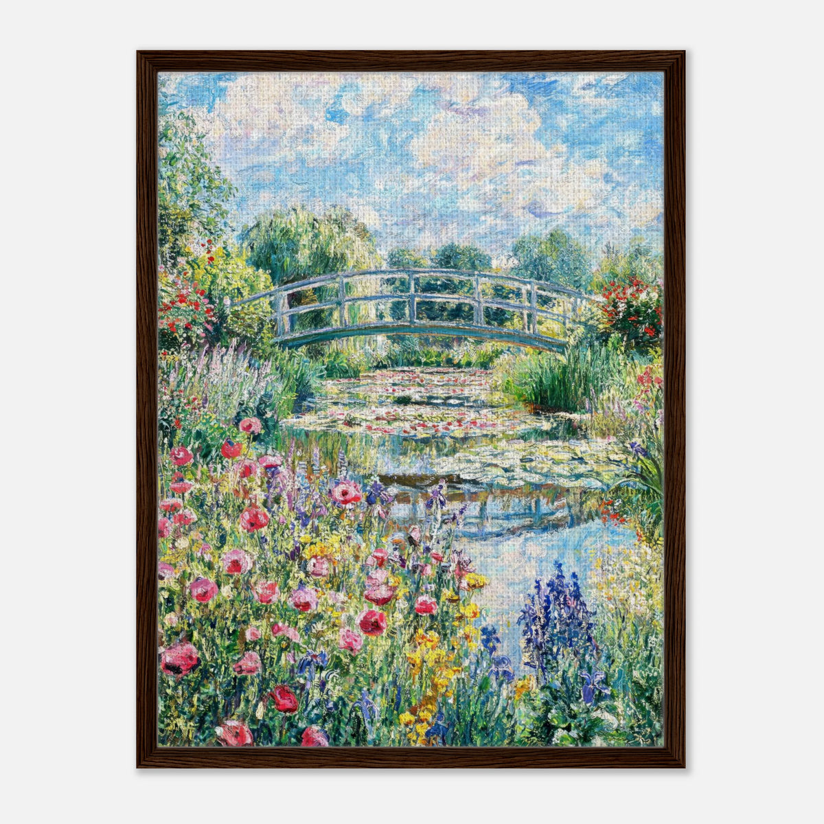 Monet's Flower Garden & Japanese Bridge Impressionist Art Print