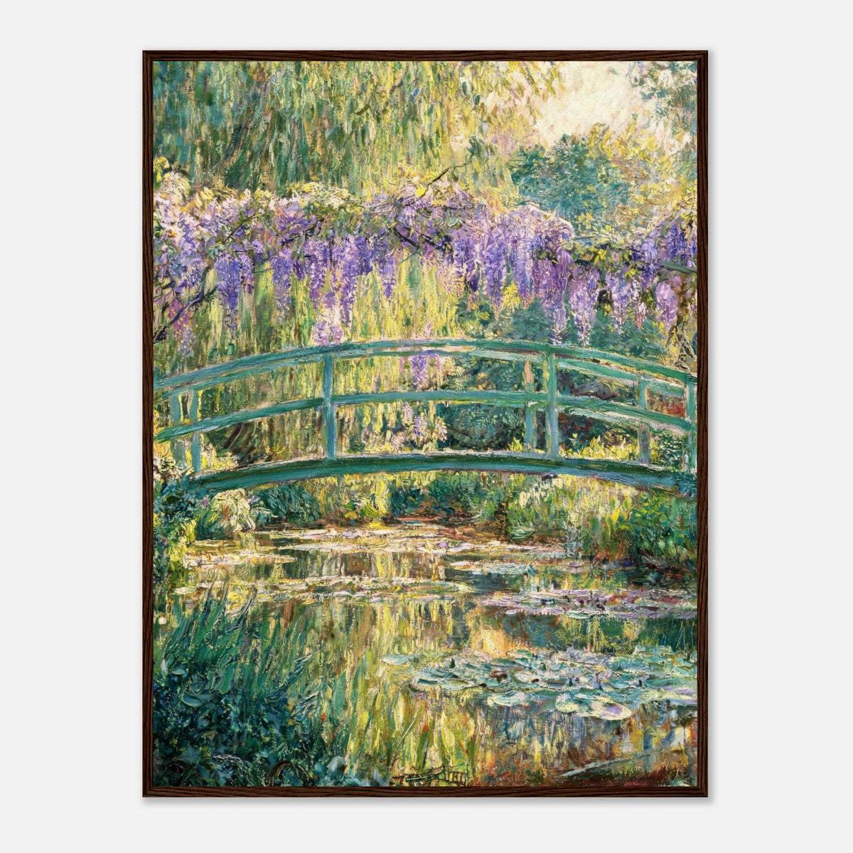 Wisteria & Japanese Bridge Impressionist Art Print
