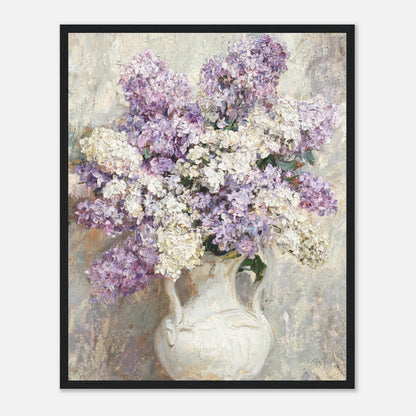 Lilac Blossoms in White Ceramic Vase Impressionist Art Print