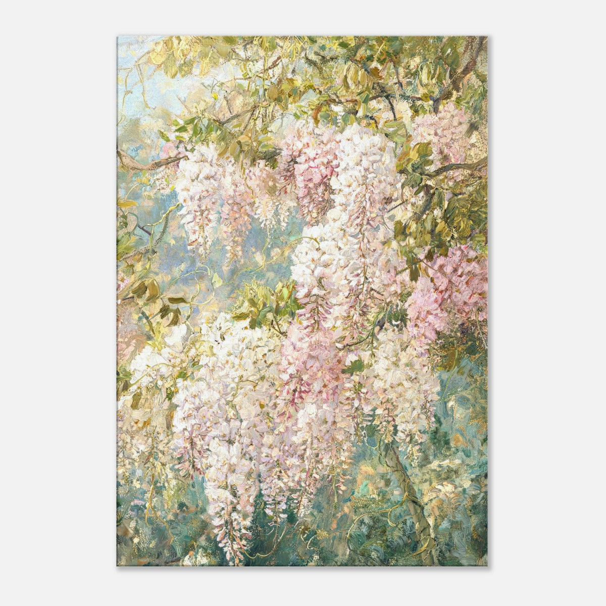 Cascading Wisteria Blossoms Impressionist Art Print