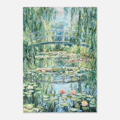 Weeping Willow & Japanese Bridge Water Lilies Impressionist Art Print
