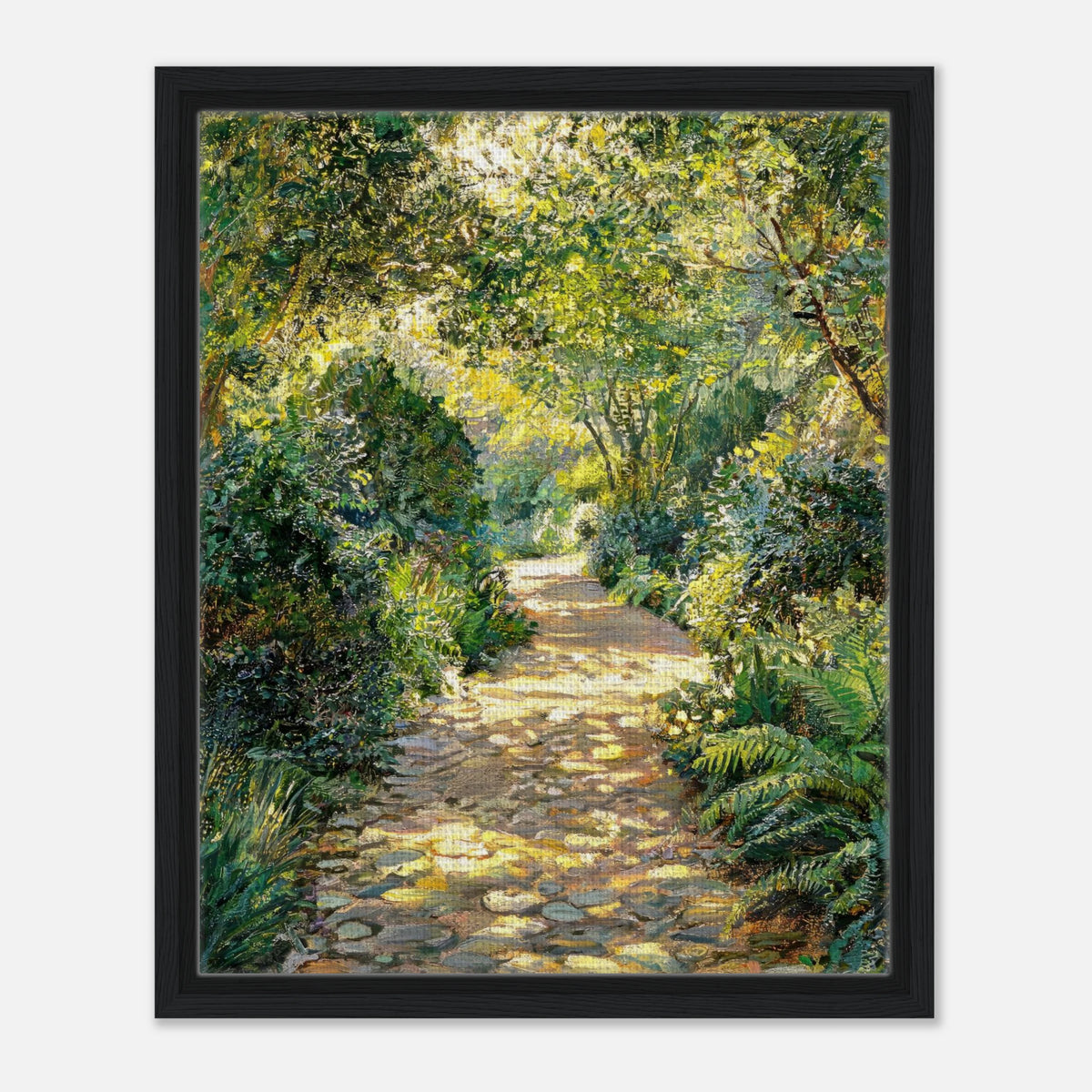 Sunlit Woodland Path Impressionist Art Print
