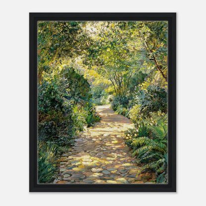Sunlit Woodland Path Impressionist Art Print