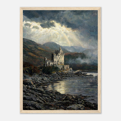 Historic Scottish Castle by Lakeside Impressionist Art Print