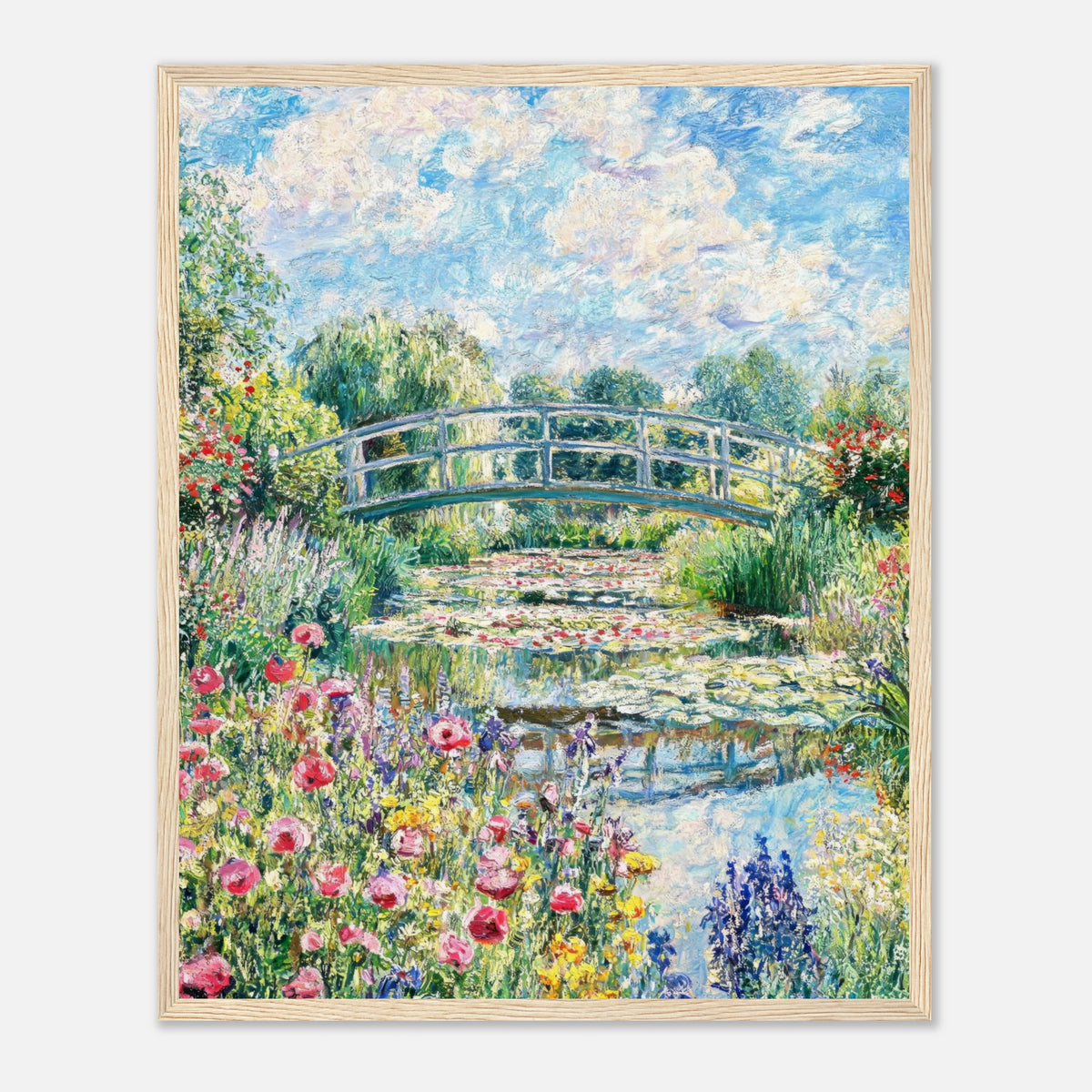 Monet's Flower Garden & Japanese Bridge Impressionist Art Print