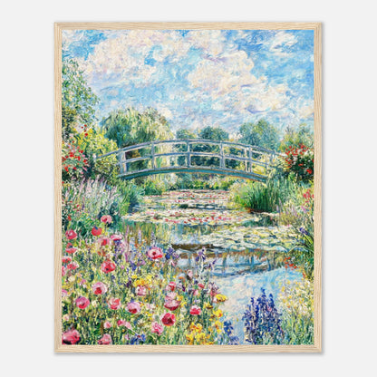 Monet's Flower Garden & Japanese Bridge Impressionist Art Print