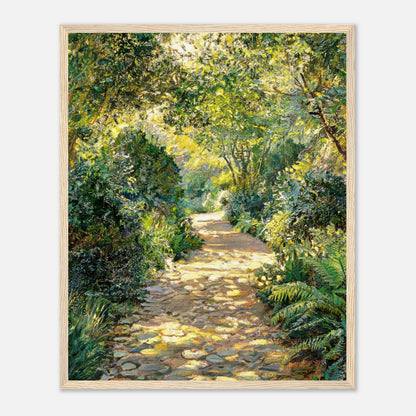 Sunlit Woodland Path Impressionist Art Print