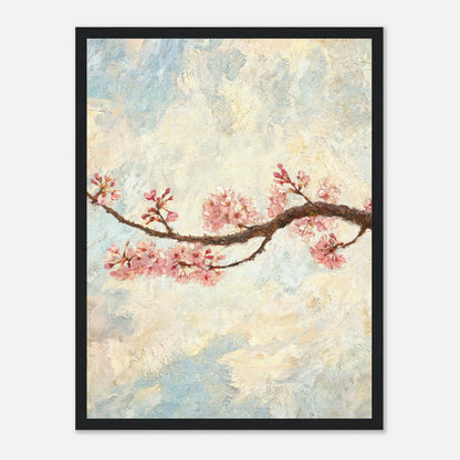 Blossoming Cherry Branch & Pastel Sky Impressionist Art Print