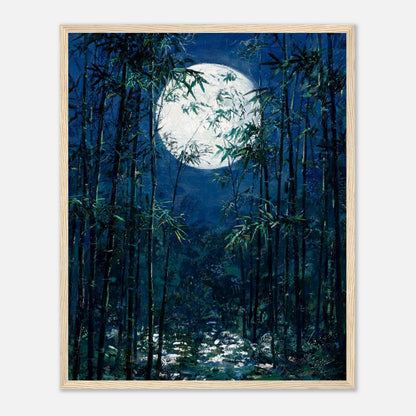 Moonlit Bamboo Forest Impressionist Art Print