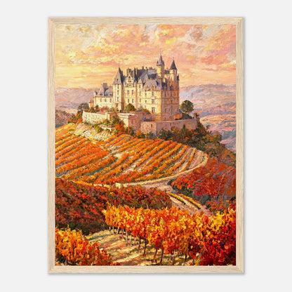 Autumn French Castle Vineyard Impressionist Art Print