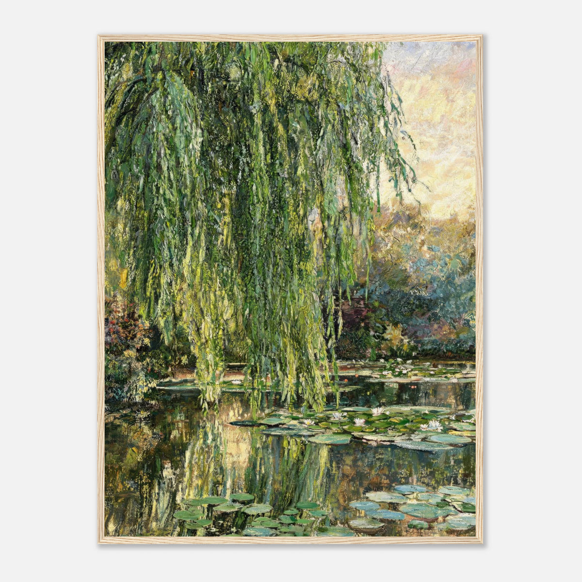 Monet's Weeping Willow & Water Lilies Impressionist Art Print