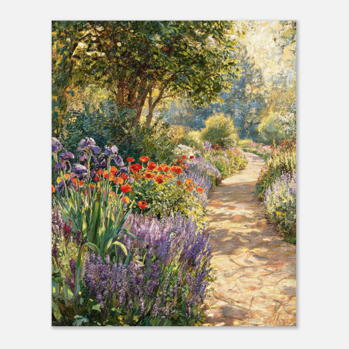 Sunlit Secret Garden Path Impressionist Art Print