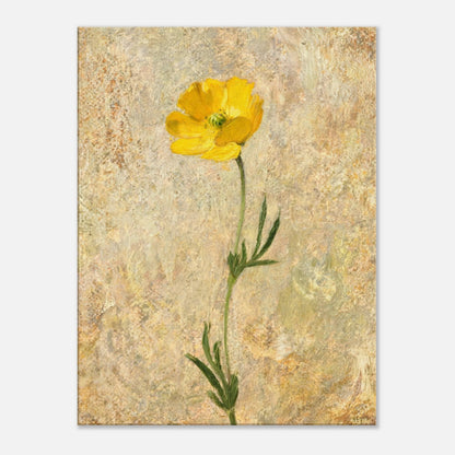 Solitary Yellow Wildflower Impressionist Art Print
