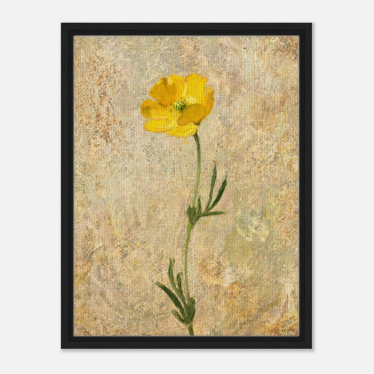 Solitary Yellow Wildflower Impressionist Art Print