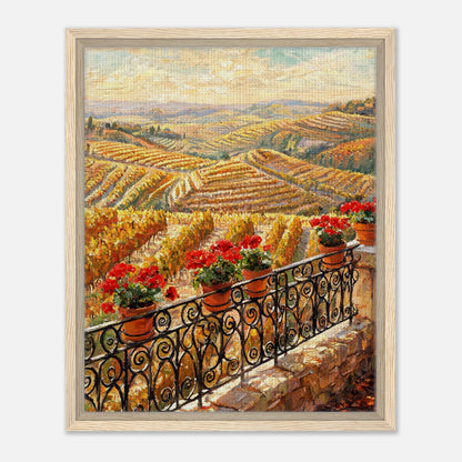 Tuscan Terrace Autumn Vineyard View Impressionist Art Print