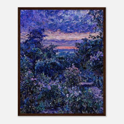 Twilight Garden & Blue Dusk Impressionist Art Print