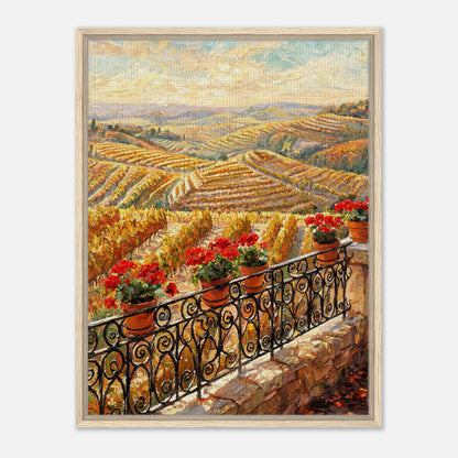 Tuscan Terrace Autumn Vineyard View Impressionist Art Print