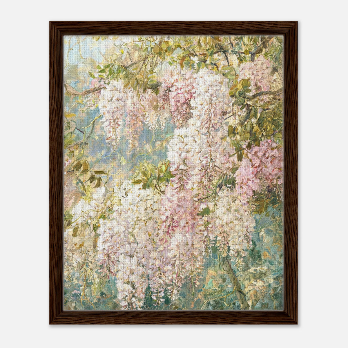 Cascading Wisteria Blossoms Impressionist Art Print