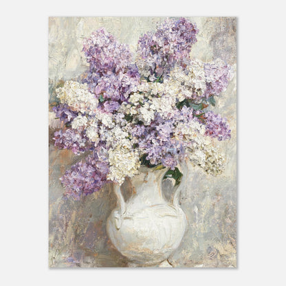 Lilac Blossoms in White Ceramic Vase Impressionist Art Print