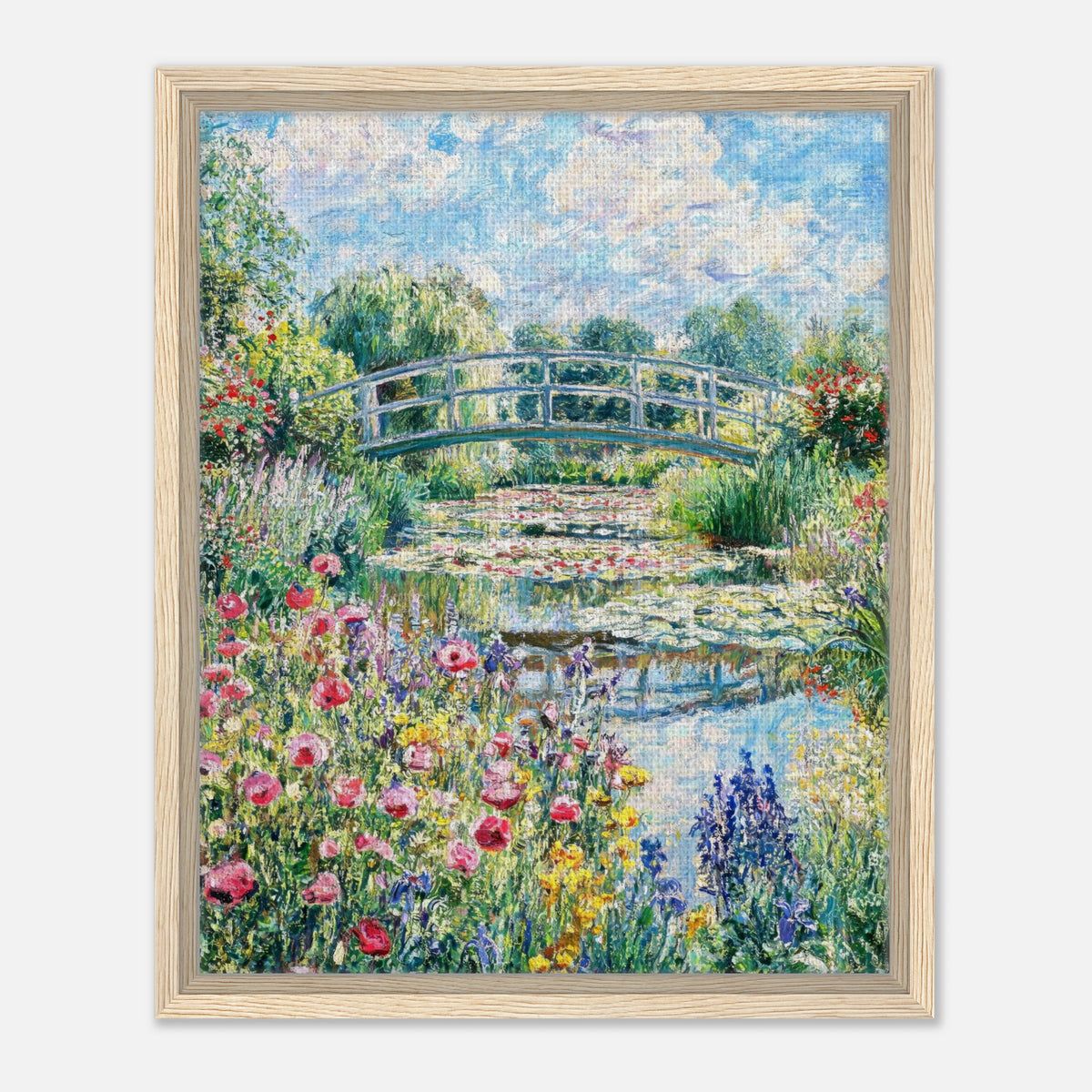 Monet's Flower Garden & Japanese Bridge Impressionist Art Print