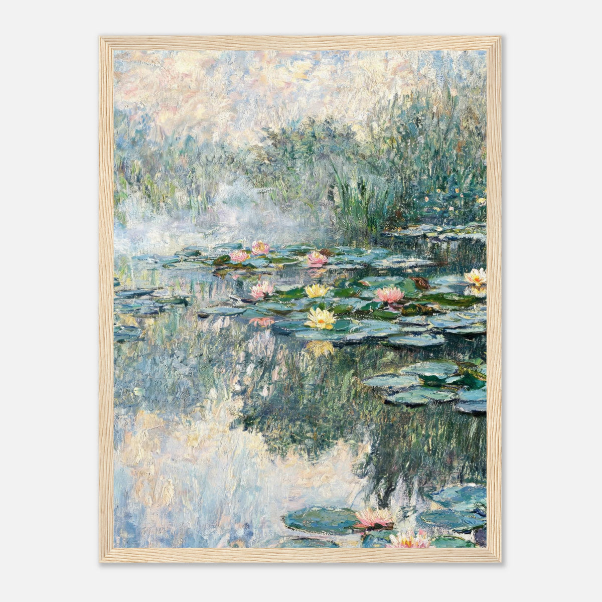 Misty Morning Water Lilies Impressionist Art Print