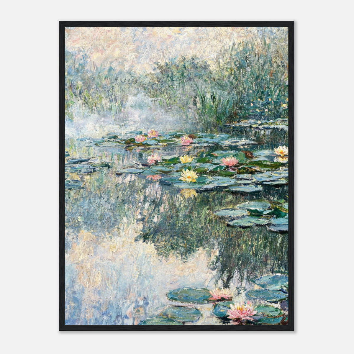 Misty Morning Water Lilies Impressionist Art Print