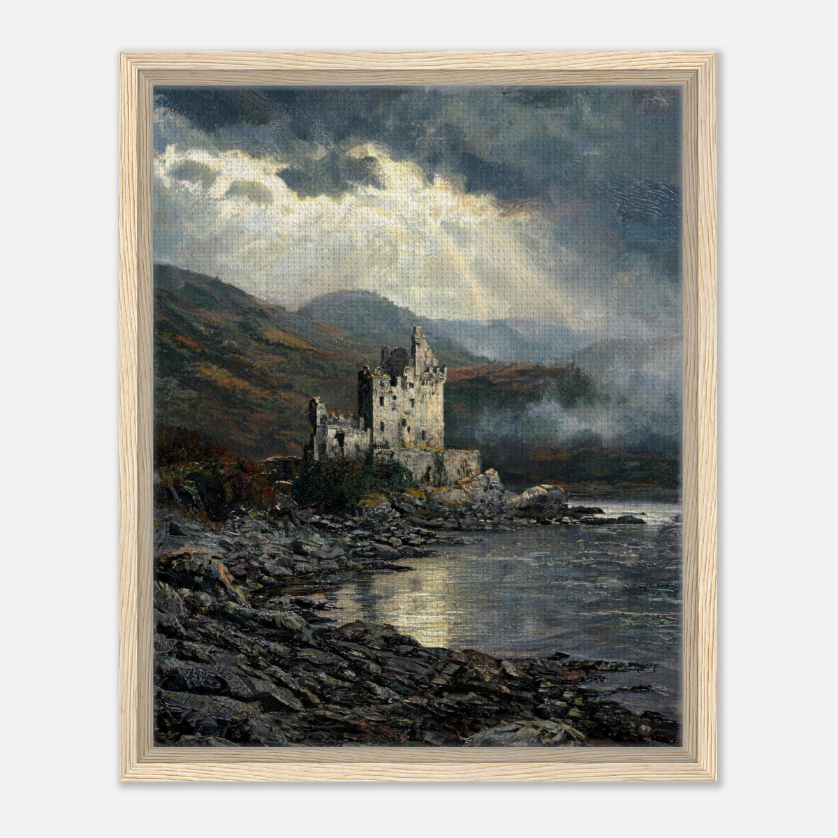 Historic Scottish Castle by Lakeside Impressionist Art Print
