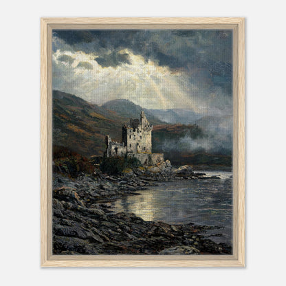 Historic Scottish Castle by Lakeside Impressionist Art Print