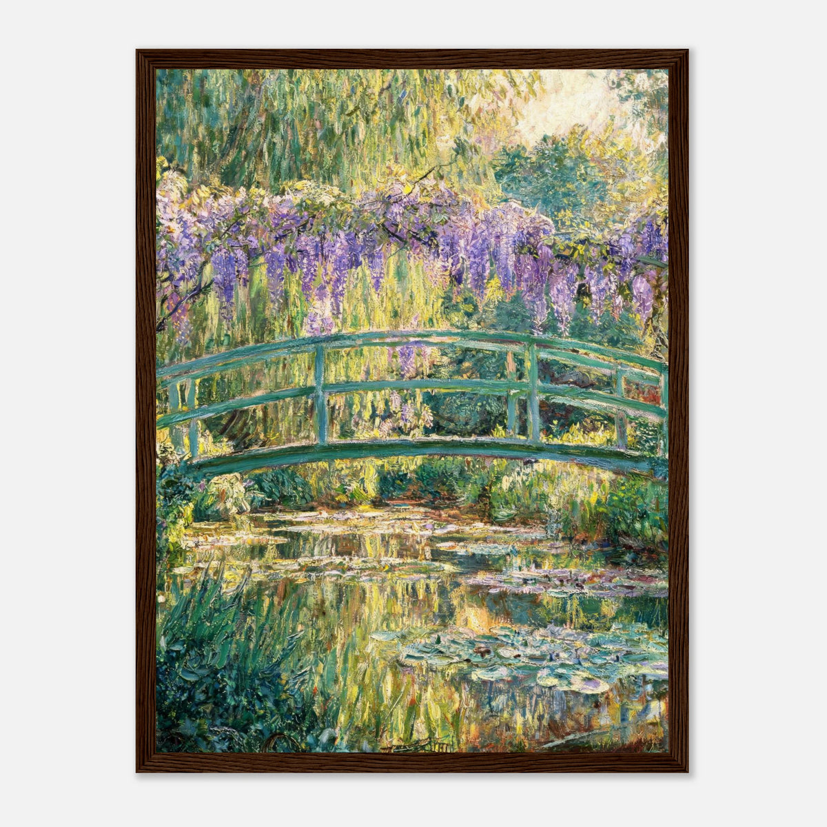 Wisteria & Japanese Bridge Impressionist Art Print
