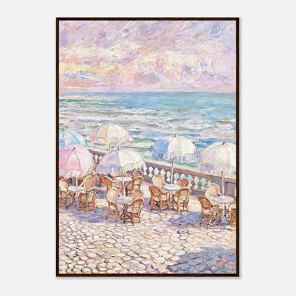 Pastel Seaside Cafe Impressionist Art Print