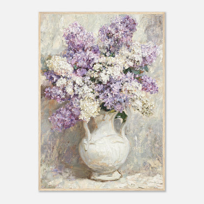 Lilac Blossoms in White Ceramic Vase Impressionist Art Print
