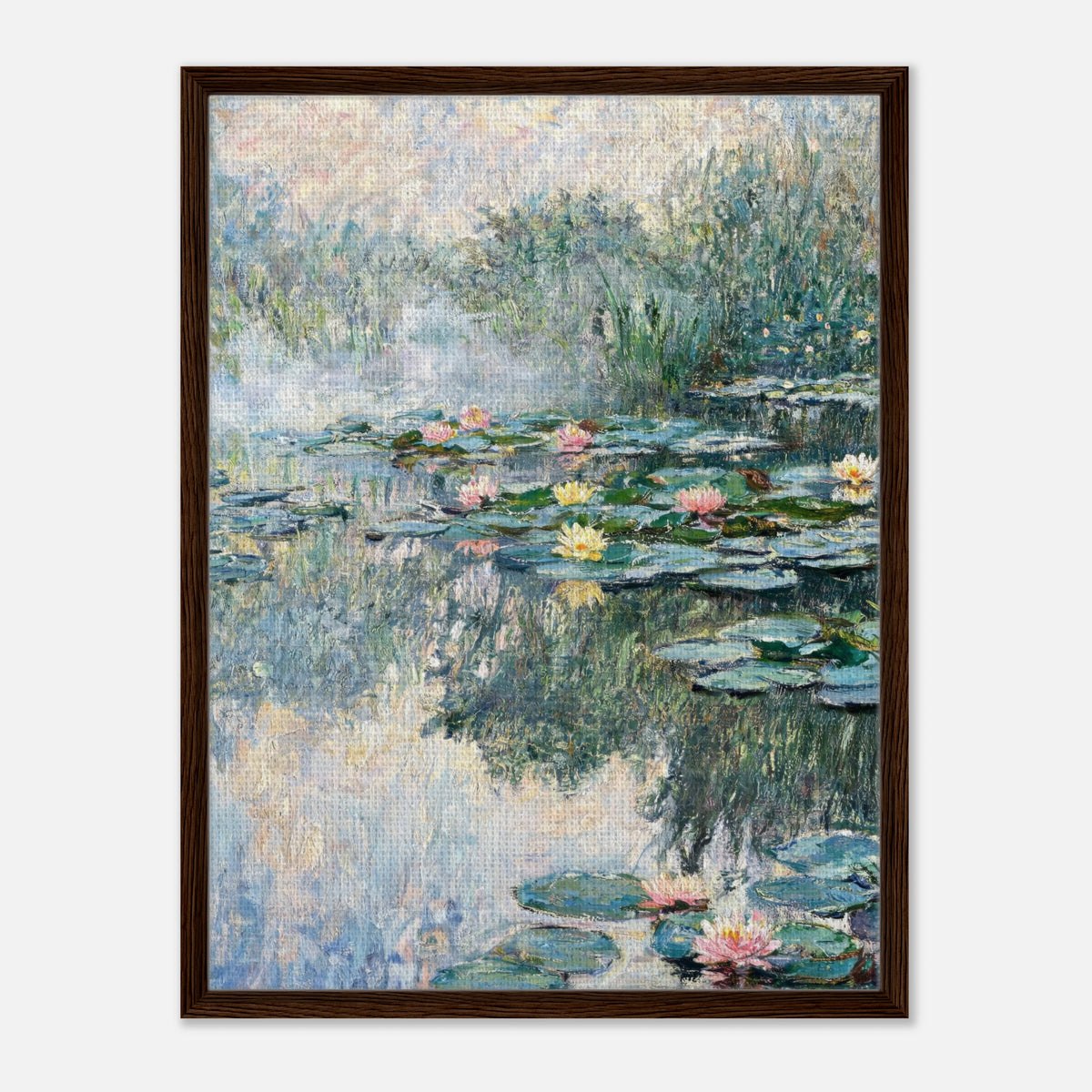 Misty Morning Water Lilies Impressionist Art Print