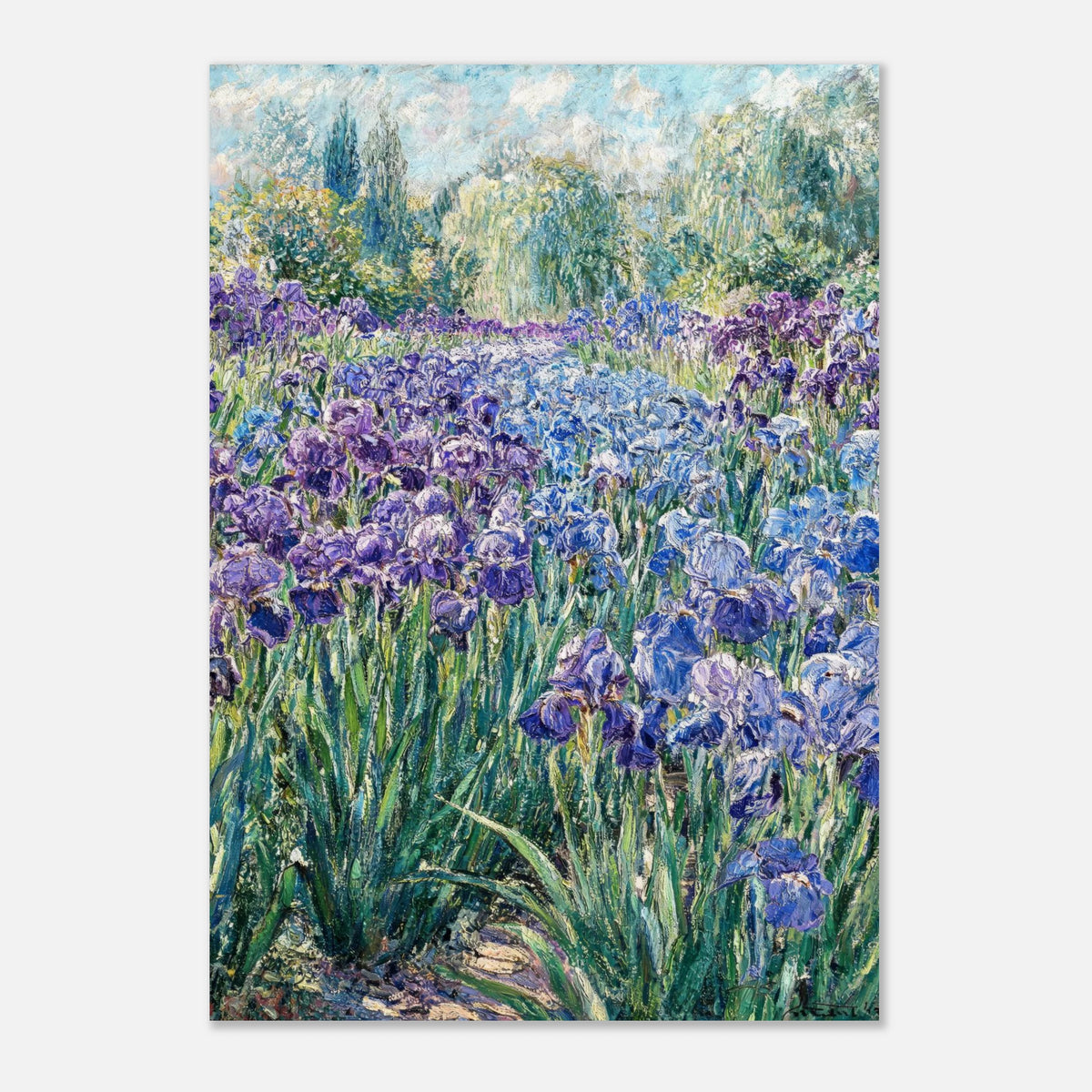 Monet's Iris Field Impressionist Garden Art Print