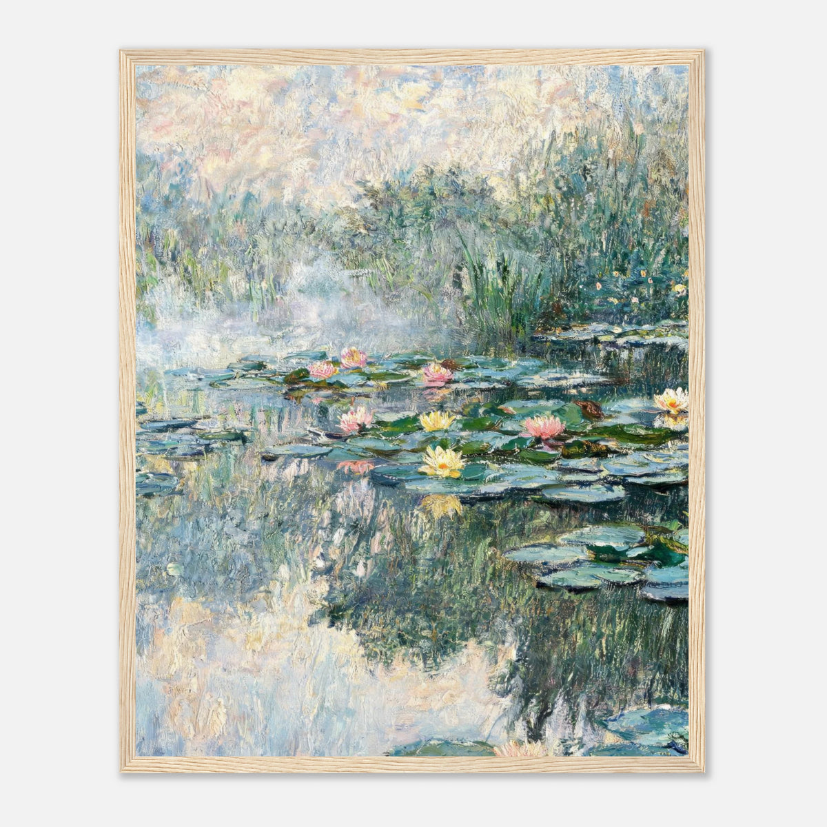 Misty Morning Water Lilies Impressionist Art Print