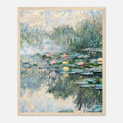 Misty Morning Water Lilies Impressionist Art Print